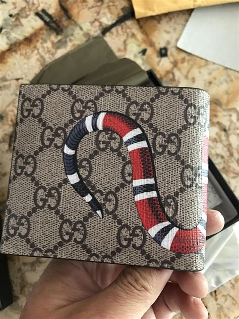 gucci snake bifold wallet|Gucci wallet snake review.